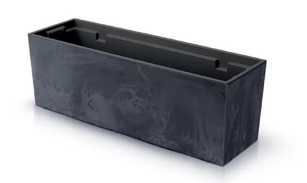 Prosperplast Maceta Urban Case Concrete Effect, Con Depósito, Dimensions (mm) 580 x 180 x 195, Colour Anthracite