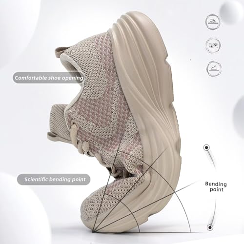Image of WJA Men's Non Slip Walking Shoes Lightweight Breathable Casual Running Shoes Fashion Sneakers Mesh Workout Sports Shoes