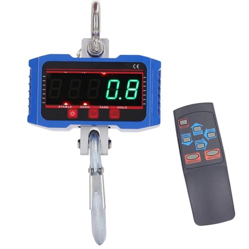 Hanging Scale, LED Digital Display Digital Crane Scale for Warehouse Luggage with Remote Control, Clear Digital Display, Accurate Weighing, High Strength Material (1000kg/2000LB)
