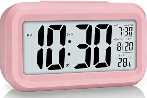 Lesipee Digitaler Wecker für Schlafzimmer Schreibtischuhr batteriebetrieben Digitaluhr mit extra lautem Alarm Temperatur Auto-Dimmen und 12/24-Stunden-Anzeige Schlummerfunktion für schwere
