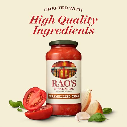 Image of Rao's Homemade Caramelized Onion Sauce, 24 oz, Caramelized Onion and Tomato, All Purpose, Keto Friendly Pasta Sauce, Premium Quality Tomatoes from Italy (Pack of 2)