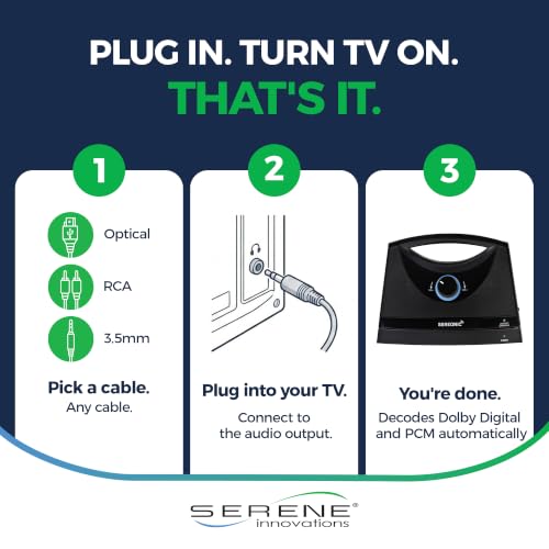 Image of SEREONIC Portable Wireless TV Speakers for Smart TV - Ideal for TV Watching Without The Blaring Volume - Wireless Speakers for TV Designed for Hard of Hearing, Elderly, and Seniors - 100ft Range