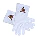 Cryptic Mason Royal Select (Right Break) - York Rite Trowel symbolism - Masonic Cotton Gloves - White (One Size Fits Most) For Freemasons Formal Wear Regalia Accessories.