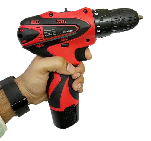 Image of Inditrust Dumdaar 12V Cordless Drill Screwdriver Tool Kit (25PCS) | 1350 RPM Two-Speed Power Drill | 10mm Keyless Chuck | Multi-Torque Clutch | Reversible Switch | Includes 2 x 1.5Ah Power Packs