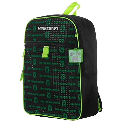 BIOWORLD Boys' Minecraft Creeper Youth 5 Piece Backpack Set, Green, One Size4