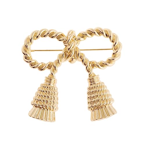 Image of Vintage Ribbon Bow Brooch Pin Exaggerated Bow Knot Lapel Pins Clip Shawl Hat Suit Dress Accessories Brooches Pins Unique Birthday Christmas Jewelry Gifts for Women Girls Mother