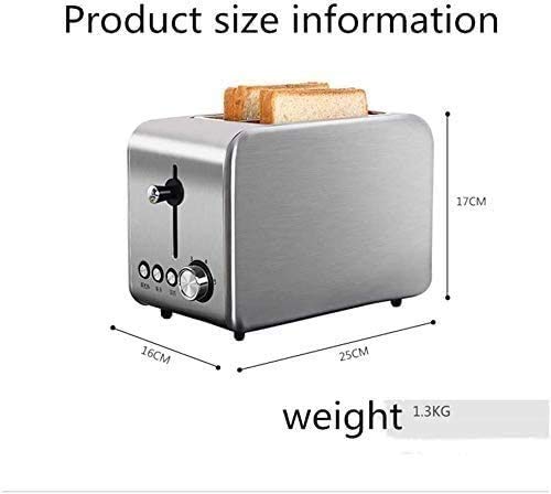 LKNJLL 2-Scheiben-Pop-Up Edelstahl Toaster W / 6 Shade Einstellungen, Extra Wide Slots for Toasten Bagels, Defrost… – Bild 3