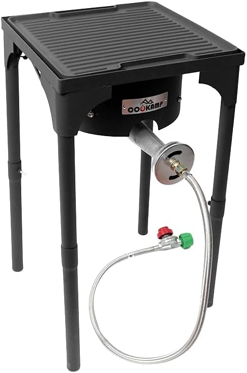 Miniatura 6 de Quemador de propano de alta presión Banjo Quemador de wok simple 200,000BTU con altura ajustable. Regulador ajustable de 0-20 PSI y manguera