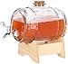 KOTARBAU® Barril de cristal con grifo para vino, zumo, limonada o agua con soporte de madera, 1,5 L