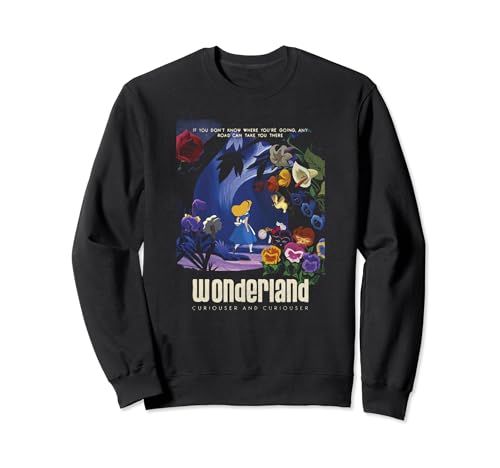 Sweat Alice au Pays des Merveilles Disney Curious Wanderer en coton noir pour femme