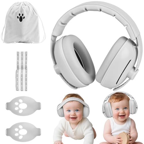 ECHOBUY Cuffie Neonato Antirumore 2 in 1 Protettori Acustici per Neonati Archetto Regolabile Protezione Acustica Ideale per il Sonno Feste Viaggi
