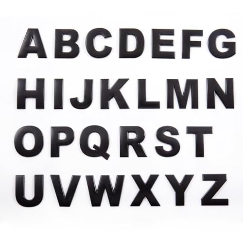 srasakan 車用 立体 エンブレム ステッカー 装飾 ドレスアップ 外装 パーツ アルファベット レター 大文字 ステッカー （ブラック, 26個入り）