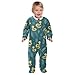 Emelivor Snakes Leaves Blue Baby Newborn One-Piece Pajamas Footie Long Sleeve Romper Pjs for Boy Girl Kids