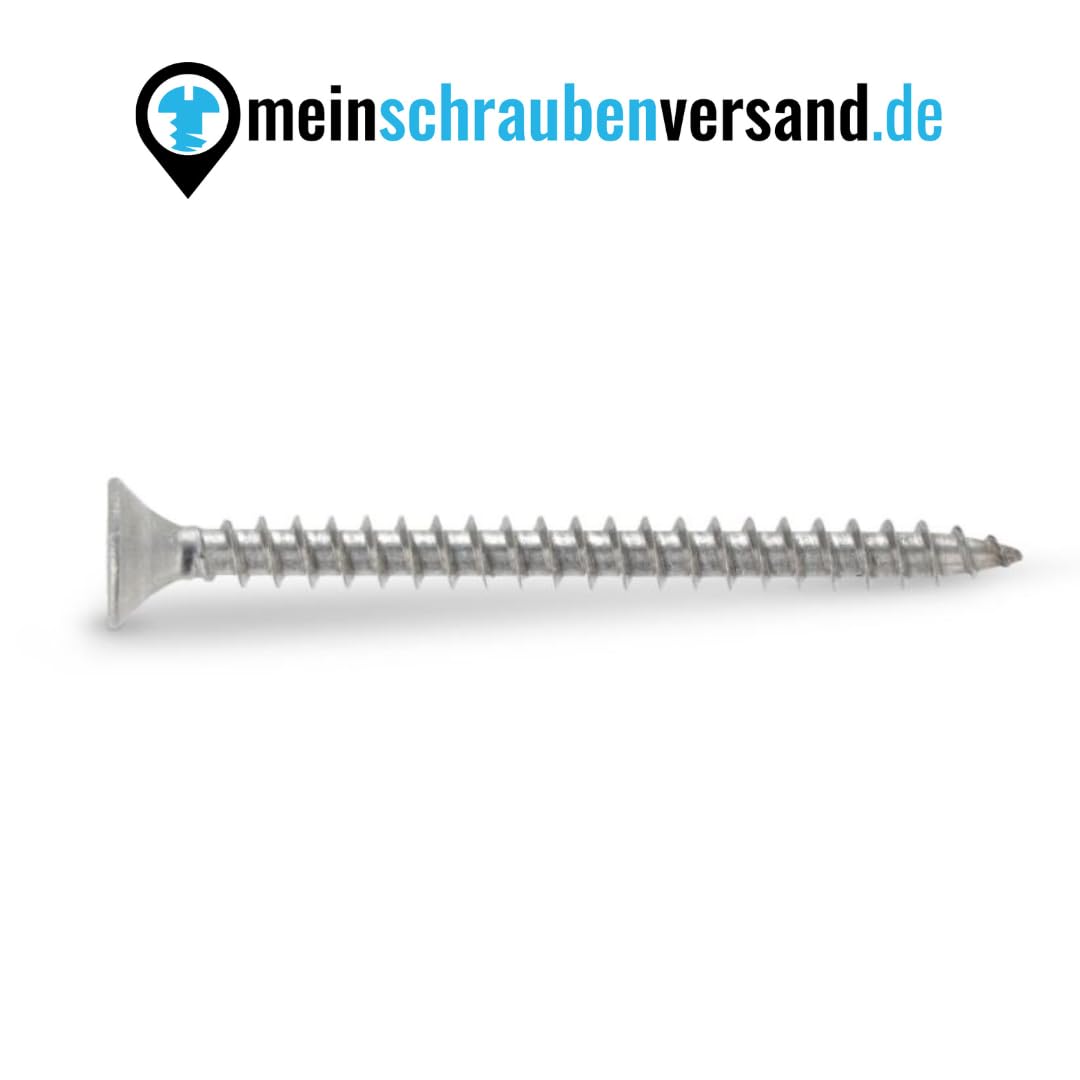 Tornillos para tableros de 10x70 mm 25 piezas A2 de acero inoxidable - Tornillos para construcción en madera - Tornillos para madera - Cabeza avellanada - Rosca completa con cabeza reforzada