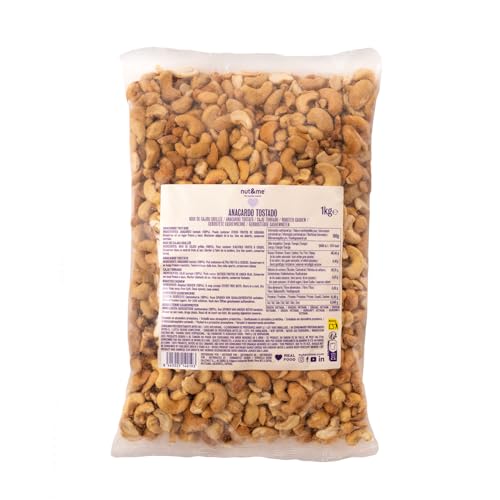 Anacardos enteros Tostados SIN SAL 1 Kg nut&me | Sin Gluten | Vegano | Natural | Alto en proteínas | Snack saludable y sabroso |