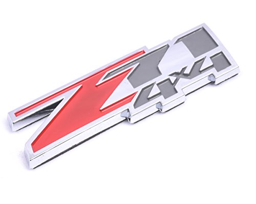 Image of Aimoll 2pcs Z71 4x4 Emblems Badges, 3D ABS Decal Emblems for Chevy GMC Silverado (Chrome Red)