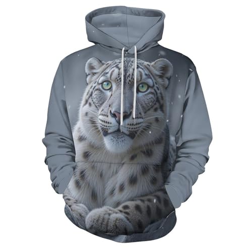 Sweatshirts avec poches imprimé 3D léopard, pull manches longues pour mode homme et femme