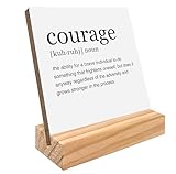 kunlisa Courage Sign, Inspirational Signs, Inspirational Gifts for Women Men, Courage Quote Wood Plaque Sign
