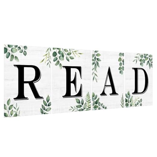 COCHIE Reading Posters for Classroom Decorations, Library Reading Corner Decor, Read Signs Poster Bulletin Board Set of 4, Pre-k Preschool Kindergarten Classroom Wall Decoration (Leaves)