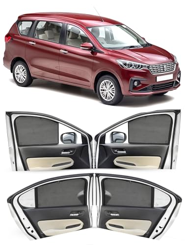 Image of Autofact Car Sunshades for Maruti Ertiga New (2019 to 2024), UV Protection, Useful Car Accessories, Custom fit Sun Shades for Side Windows, Set of 6