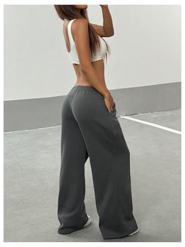 SOLY HUX Women's Wide Leg Baggy Sweatpants Casual Elastic Waist Thermal Workout Running Pants with Pockets2