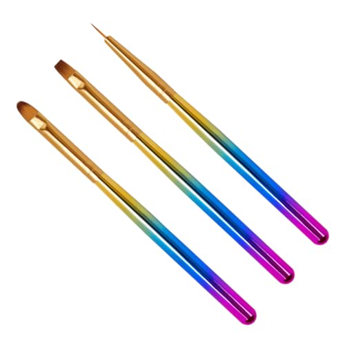 NULYLU 1 セット 3個 ぬりえペンセット ネイルアート ネイルジェルキット 点線ペン solid paint brush グラデーションロッドドローイングペン ネイルデコレーションペン