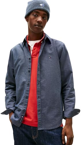 Tommy Jeans Herren TJM Reg Oxford Shirt EXT Dm0Dm22836 Hemd L/S, Blue (Dark Night Navy), Large