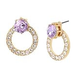 Jessica Simpson Stone Front Back Earrings,LIGHT AMETHYST,374980GLD500