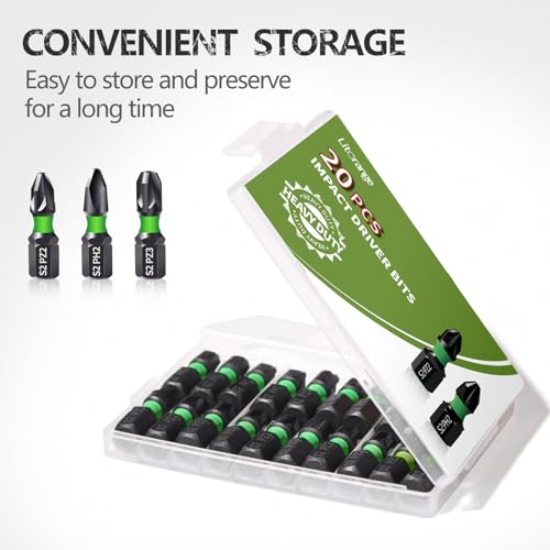 Litorange 20Pcs 25 mm PZ2 PZ3 PH2 Impact Driver Bits, S2 Steel Screwdriver Bit Set 5 Litorange 20Pcs 25 mm PZ2 PZ3 PH2 Impact Driver Bits, S2 Steel Screwdriver Bit Set - Image 5
