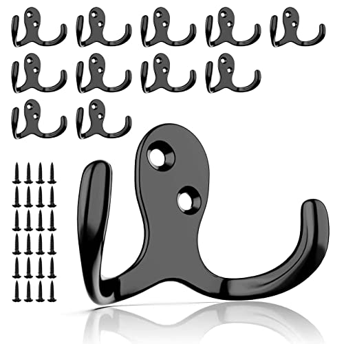 Zaybod 12 Pcs Double Coat Hooks Hardware cover