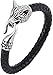 AMOZ Unisexe Loup, Bracelet En Cuir de Tête, Bracelet de Mythologie Nord, Hommes, Manchette Tressée À La Main Peluche de Corde de Corde de Poignet Chaîne Bijoux/B/18.5Cm