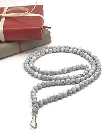 Lanyard by WestMarketDesign | Howlite Beads, Custom Teacher Lanyards, Badge Holders, | Howlite Stone Fashion for Less | Perfect Boho ID Holder Gift