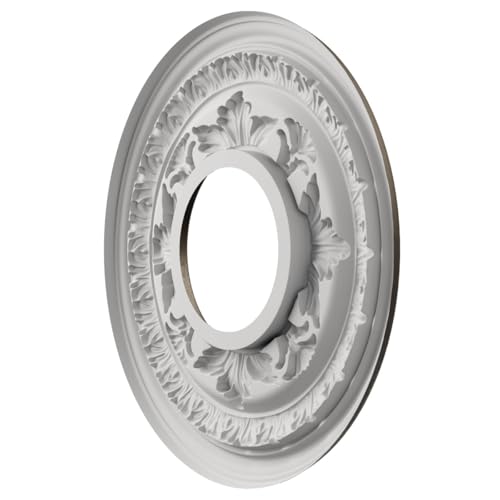Image of Ekena Millwork 10 inchOD x 3 1 /2 inchID x 3 /4 inchP Baltimore Thermoformed PVC Ceiling Medallion (Fits Canopies up to 4 1 /4 inch), Metallic Black Night