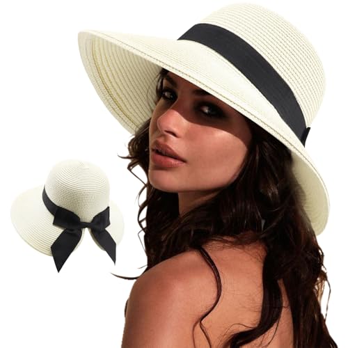 Sombrero de verano AQOKKA para mujer con ala ancha