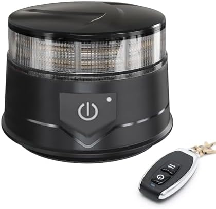 Agrieyes Smoke Lens Wireless Beacon Light, Rechargeable Flashing Strobe for Vehicles, Remote Control Magnetic Golf Cart Light, Safety Warning Caution for Trucks