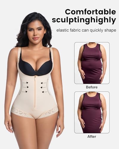 Image of Fajas Colombianas Shapewear for Women Tummy Control,Faja Body Shaper Butt Lifter Bodysuit
