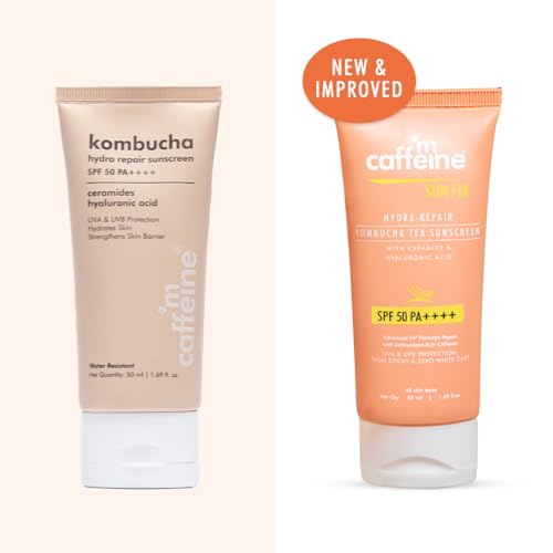 mCaffeine Kombucha Hydra Repair Sunscreen SPF50 PA++++ | UVA & UVB Protection, No White Cast | Hyaluronic Acid, Ceramides Sunscreen for Hydration &... - Image 2