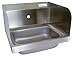 BK Resource BKHS-W-1410-1-SS Hand Sink w/ Side Splashes Bowl Size 14" x 10" x 5" NSF