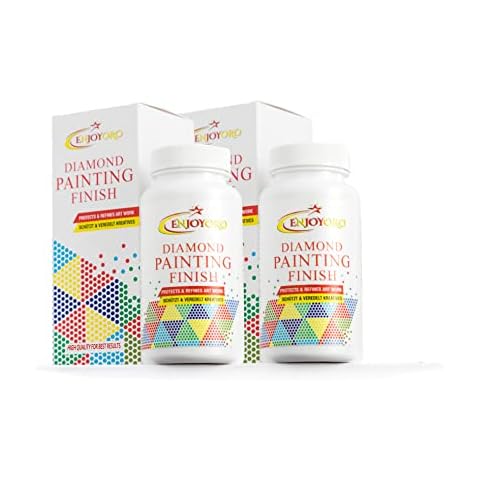ENJOYORO® Diamond Painting Finish - Transparente Schutzversiegelung - dauerhaft geschützt und veredelt - Diamant Painting Zubehör - vielseitig verwendbar (2x150g) Cover