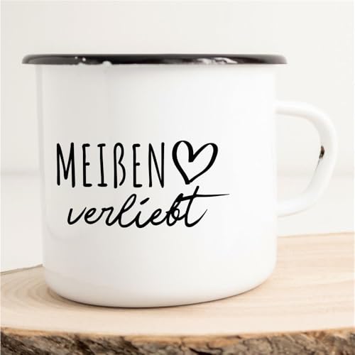Hellweg Druckerei Huuraa Tazza Smaltata Meißen Tazza da caffè Regalo Vintage 300ml Meißen Presente