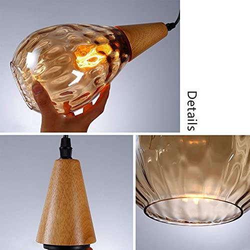 Lámpara de araña con pantalla de vidrio y cable ajustable para iluminación interior 6