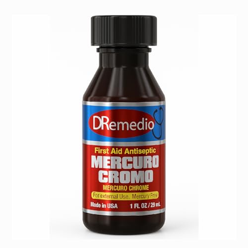 DRemedio Mercuro Cromo (Mercuro Chrome) First Aid Antiseptic 1 fl oz (29 ml) [Pack of 1]