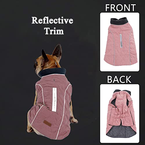 Pethiy Dog Cold Weather Vest Waterproof Windproof Reversible Dog Apparel Winter Coat Warm Dog Outfits For Small Dogs-Pink S #TOP2