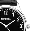 Sekonda Men's 40mm Quartz Watch in Black with Analog None Display, and Black Leather Strap 1777. #1