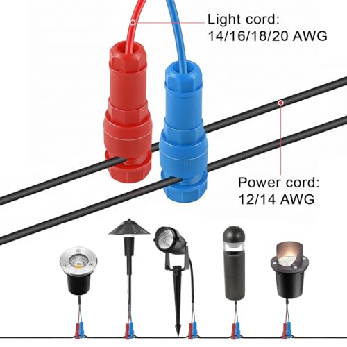 Image of Serplex 10Pcs Low Voltage Landscape Wire Connector Waterproof 12-18 AWG Light Cable Connectors for Outdoor LED Path Garden Lawn Lighting