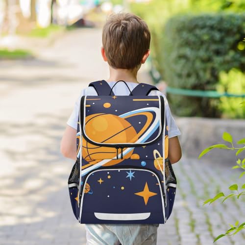 Mochila para portátil escolar con diseño de baloncesto espacial 7