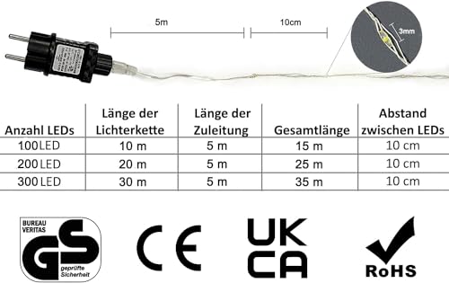 Guirlande lumineuse LED blanc chaud pour mariage fête et intérieur gresonic - 3