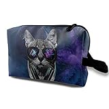 Reißverschluss. Dj Cat Galaxy Eyes Multifunction Travel Makeup Bags Collection Pouch Bag Organizers With Zipper