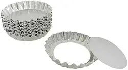 Forma Torta Crespa Fundo Falso 5cm Kit 12 Peças Em Alumínio