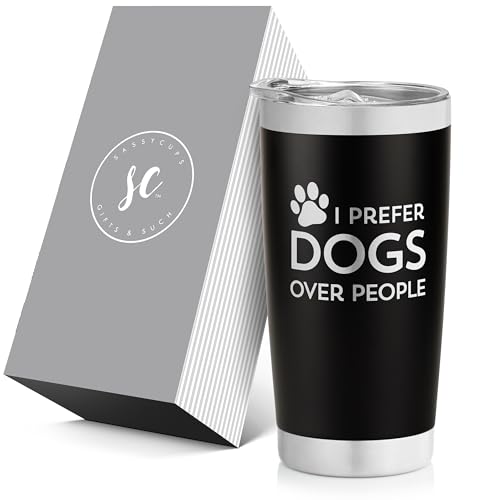 Dogs Over People Travel Tumbler - Personalized Vacuum Insulated Stainless Steel Dog Lover Travel Tumbler with Lid and Straw - Gifts for Dog Lover - Funny Dog Tumbler - Dog Mom - Dog Owner - Travel Mug
